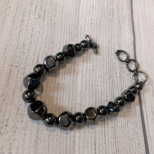 Dark Metal Beaded Bracelet
